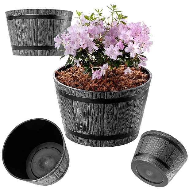 TEMU KADAX Zahradní květináč 30 cm Kulatý plastový květináč pro květiny