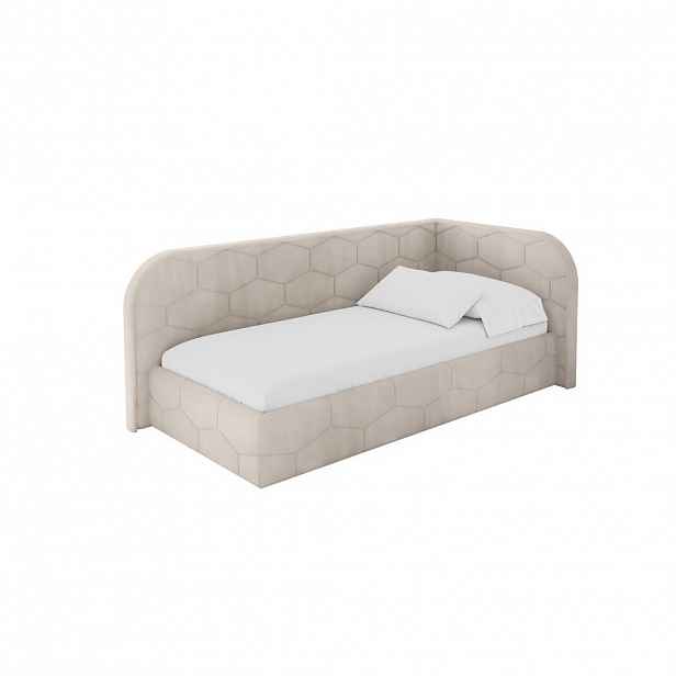 ALTDECOR JEDNOLŮŽKOVÁ POSTEL pro mládež s úložným prostorem, vlevo - JAXY 100x200 béžová