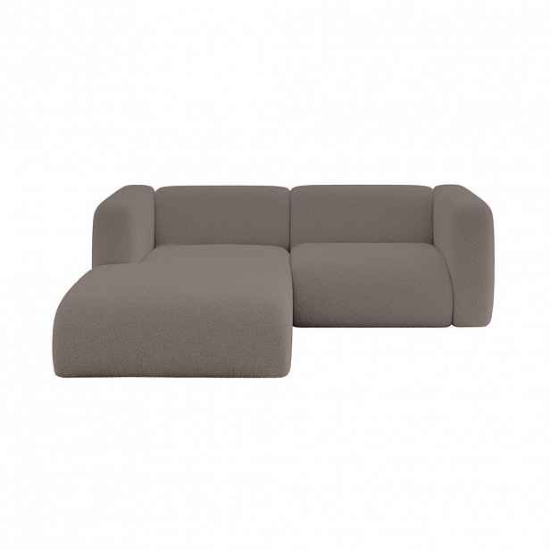 ALTDECOR ROHOVÁ SEDAČKA S LEVOU OTOMANOU MIRA-L1 227x179x89 Hnědá Bouclé