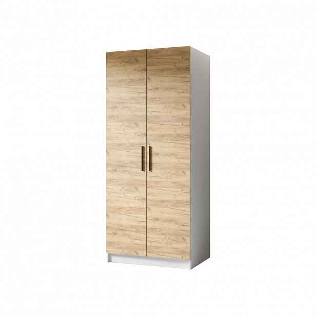 Kier Furniture ŠATNÍ SKŘÍŇ GOLD Bílá & Dub Craft