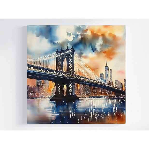 Obraz Na Plátně Canvas Město New York Usa Manhattan Most Slunce 50x50
