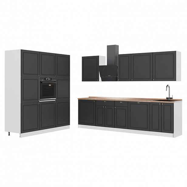 Vicco KUCHYŇSKÝ KOUT Fame-Line, Anthrazit-Gold Landhaus/Bílá, 460 cm, PD Dub