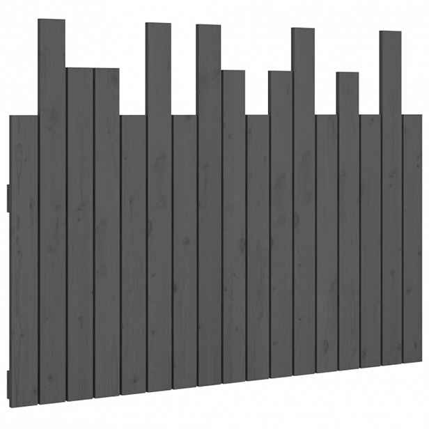 vidaXL Nástěnné čelo postele šedé 108 x 3 x 80 cm masivní borové dřevo