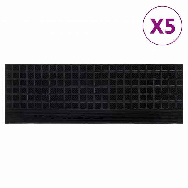 vidaXL Nášlapy na schody 5 ks 25 x 75 cm guma