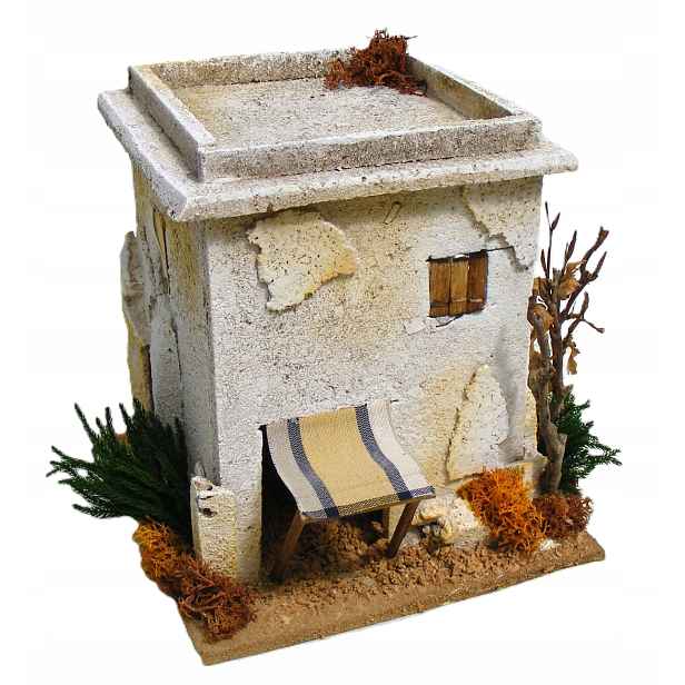 Orientální orientální domek s markýzou – 17 cm vysoký