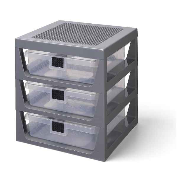 Šedý organizér se 3 zásuvkami LEGO® Storage