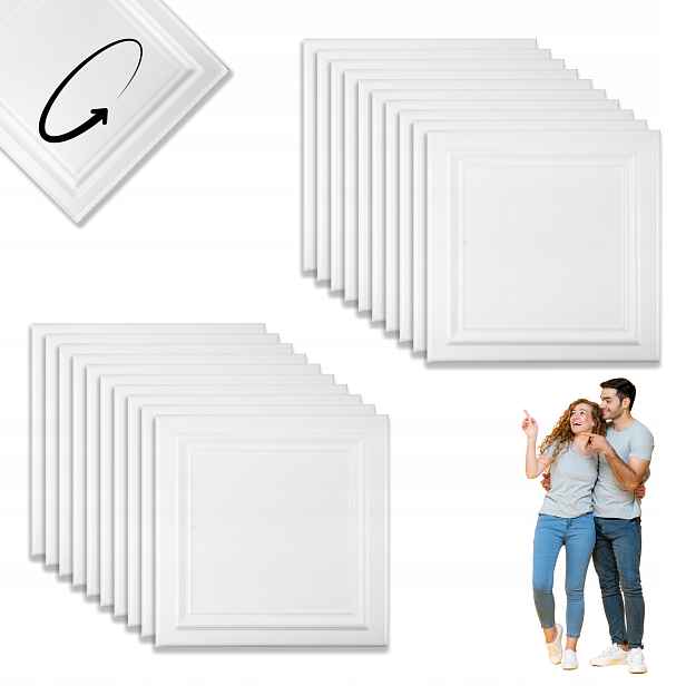 Stropní kazety Xps balíček 4 mm 5 m² 20 ks 50x50 štukatura klasický styl