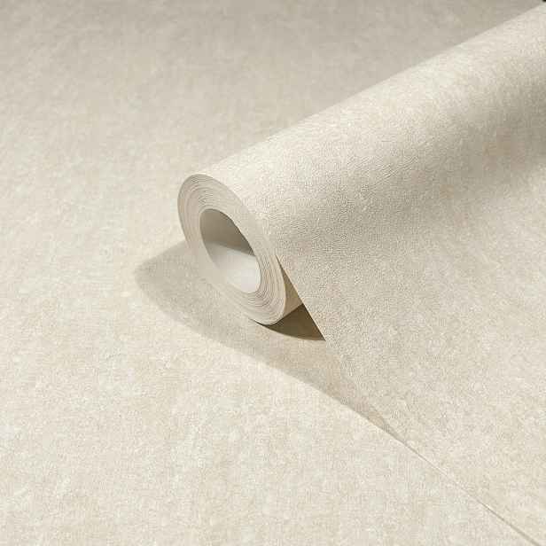 Světle béžová tapeta se strukturou betonu, vinylová