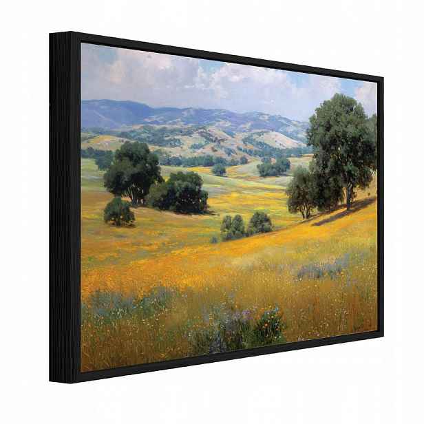 Wallarena ZARÁMOVANÝ obraz krajina pole béžová 120x80 cm