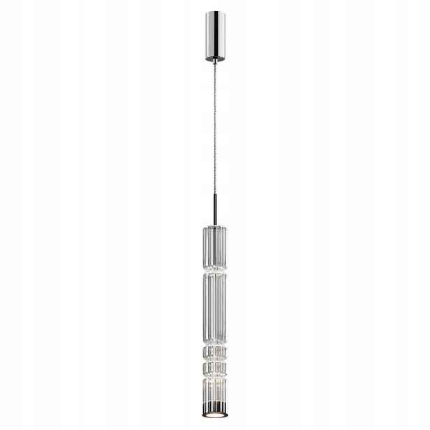 Závěsná lampa Ordo Led 12W chromová skleněná trubka moderní Maytoni