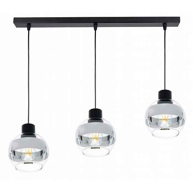 závěsné stropní svítidlo Zwis, nosník, Lustr na E27, Kula, skleněná, chrom clear