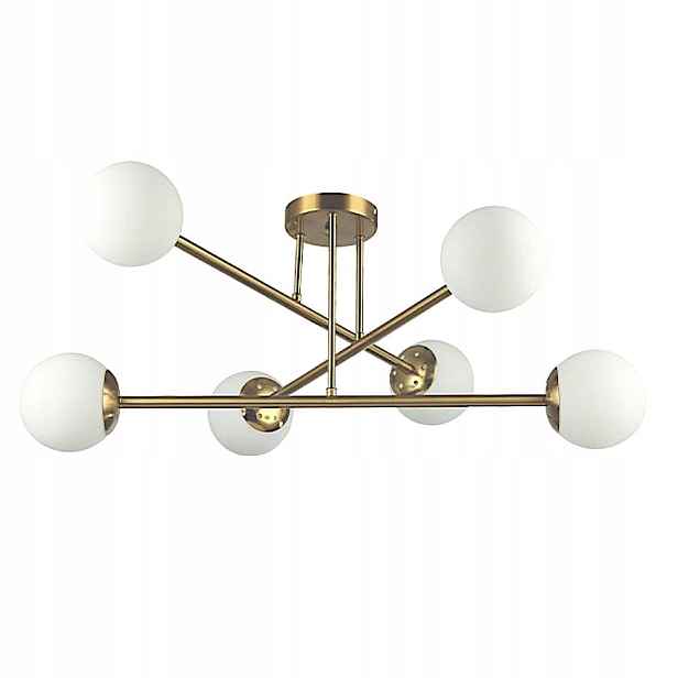 Závěsný Led Lustr BALI-12 Zlatý Ocel Sklo 6X35W IP20