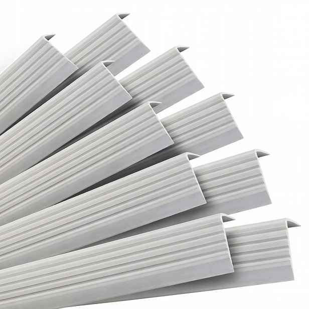 10 x samolepicí protiskluzové schodišťové profily, světle šedá, 40 x 25 mm