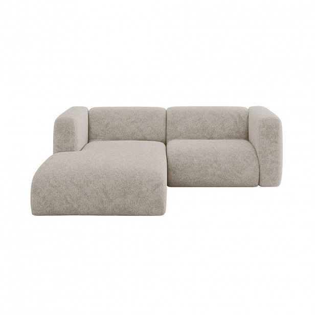 ALTDECOR ROHOVÁ SEDAČKA S LEVOU OTOMANOU MIRA-L1 227x179x89 Béžová Velur