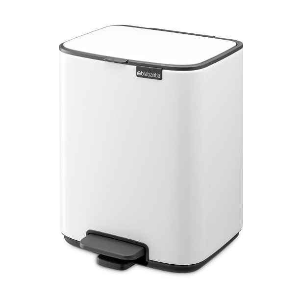 Bílý nášlapný ocelový odpadkový koš 7 l Bo – Brabantia