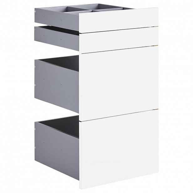 Hom`in SADA ZÁSUVEK, vysoce lesklá bílá, 45,3/83/46,8 cm