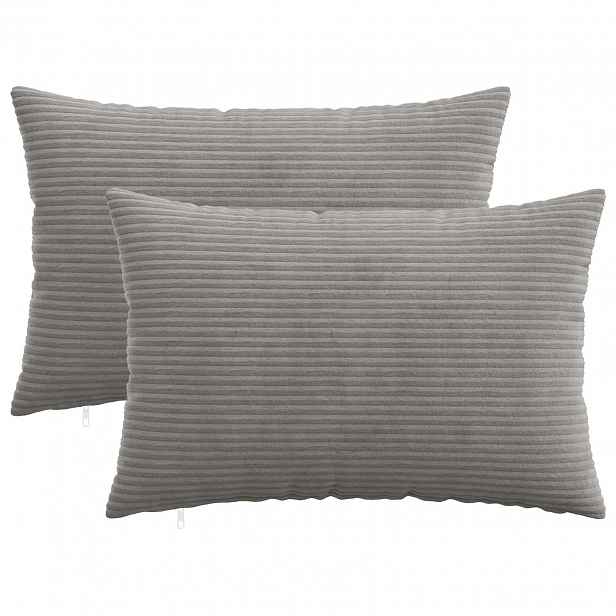 vidaXL Povlak na polštář 2 pcs HEERLEN Světle šedá 40 x 60 cm manšestr