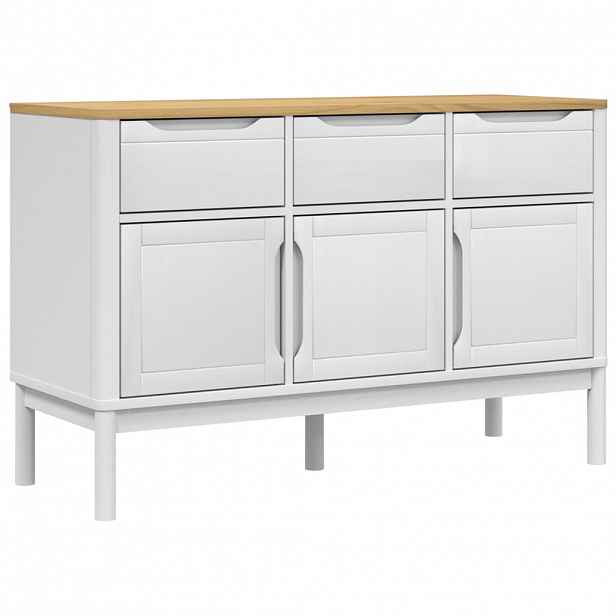 vidaXL Příborník FLORO bílý 114 x 43 x 74 cm masivní borovice