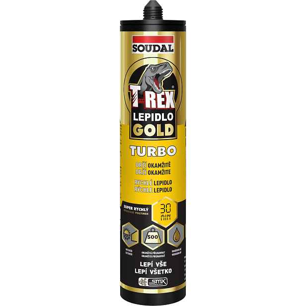 Lepidlo montážní Soudal T-REX GOLD TURBO 290 ml