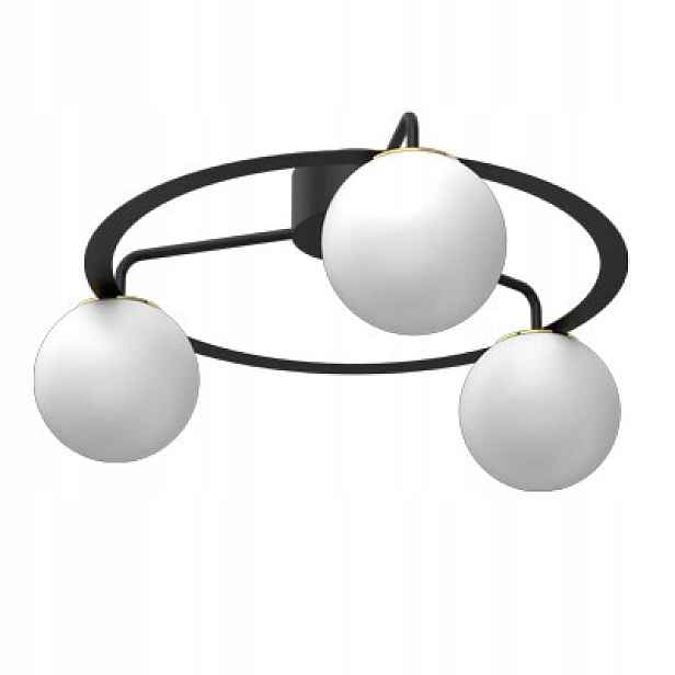Luminex Ballo Stropní Svítidlo 3xE27 15W Černá-Zlatá Moderní