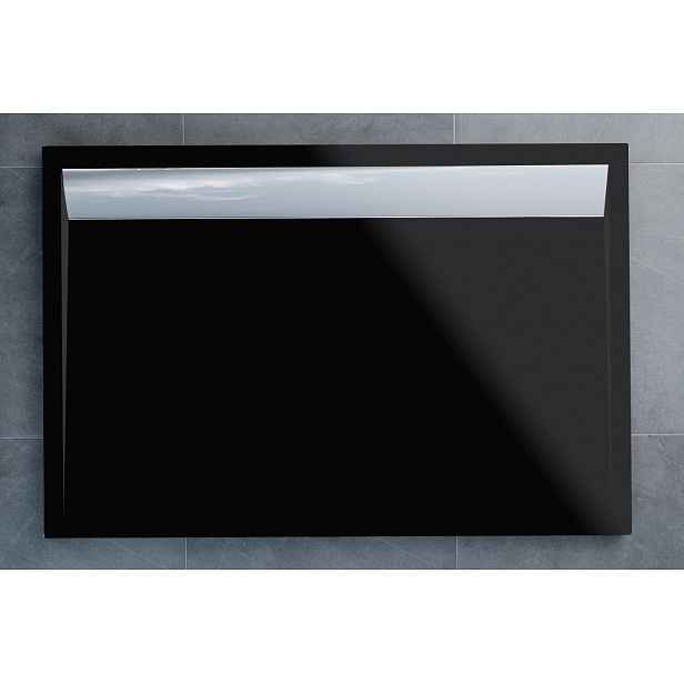 SanSwiss WIA 90 120 50 154 Sprchová vanička obdélníková 90×120 cm černá, kryt aluchromový, skládá se z WIA 90 120 154 a BWI 120 50 154