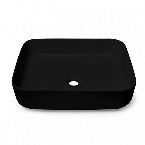 Umyvadlo na desku Swiss Aqua Technologies Infinitio 50x39 cm černá mat bez přepadu SATINF5039BKM