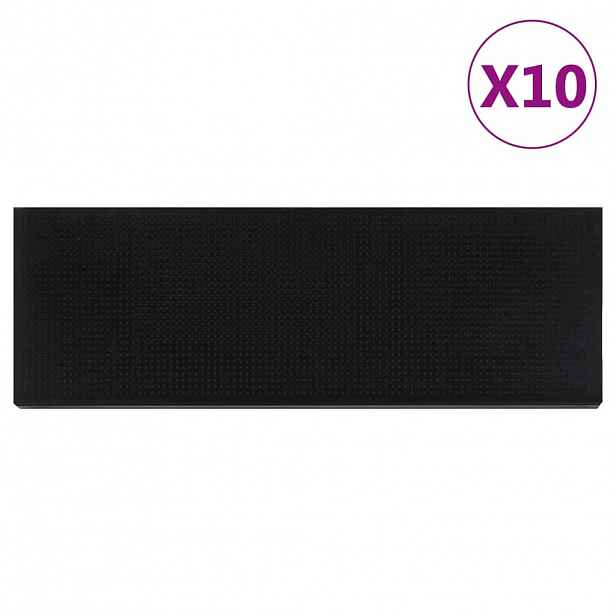 vidaXL Nášlapy na schody 10 ks 25 x 75 cm guma