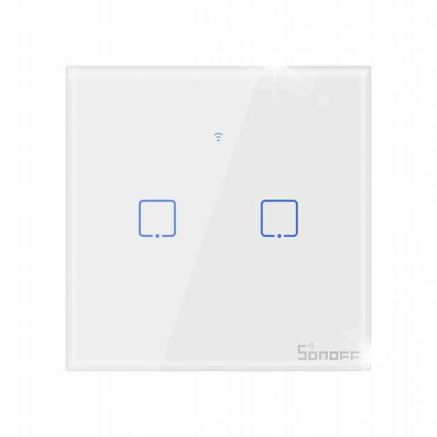 Dotykový vypínač světla WiFi T0 Eu Tx 2-kanálový eWeLink
