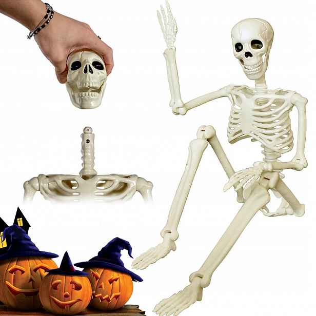 Plastová Kostra Člověka 94 CM Pro Nastavení Dekorace Halloween Zahrada