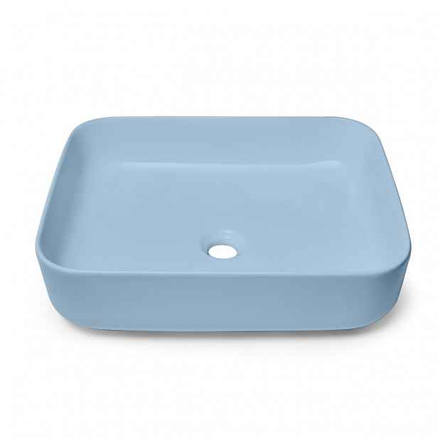 Umyvadlo na desku Swiss Aqua Technologies Infinitio 50x39 cm modrá mat bez přepadu SATINF5039LBLM