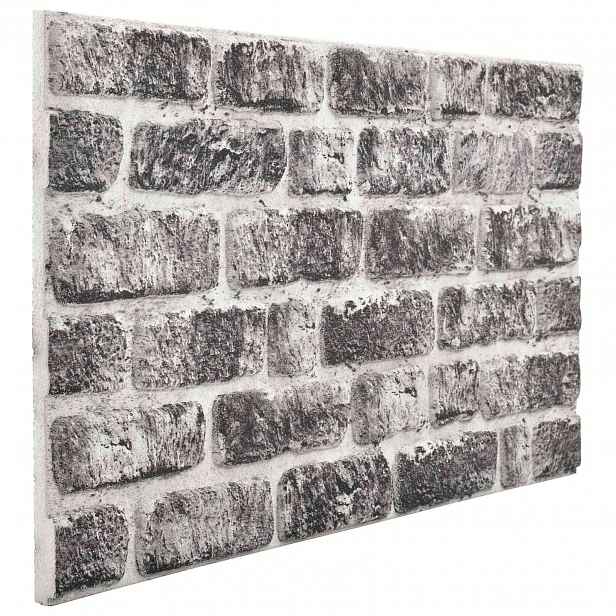 vidaXL Nástěnné panely 10 ks 100 x 50 cm Tmavě šedá a bílá EPS pěna