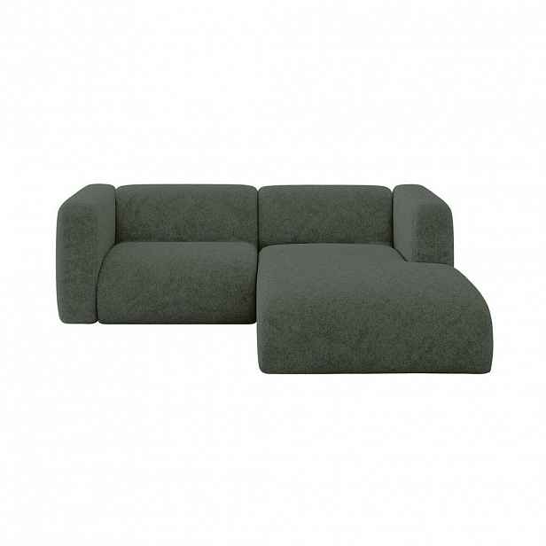 ALTDECOR ROHOVÁ SEDAČKA S PRAVOU OTOMANOU MIRA-L1 227x179x89 Zelená Velur
