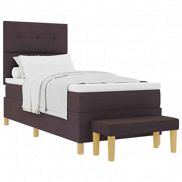 vidaXL Postel s boxspringem s čelo Tmavě hnědá 200 x 80 cm textil