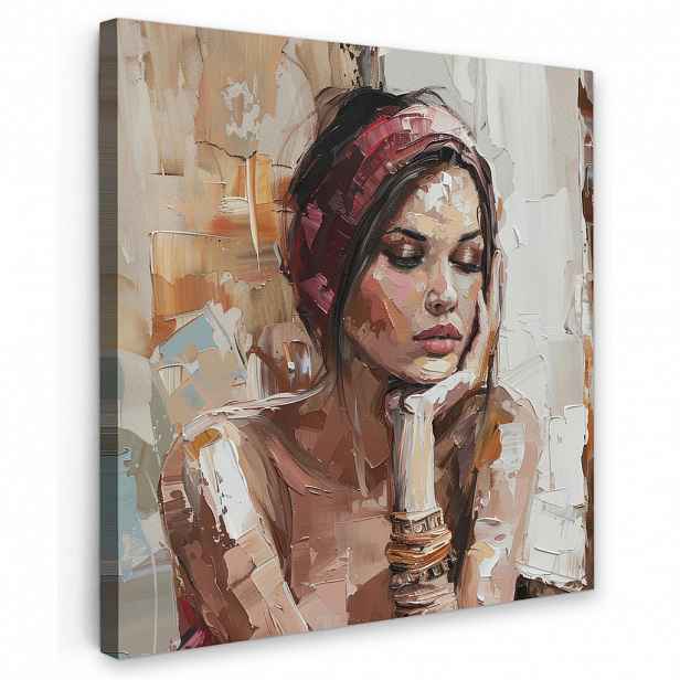 MuchoWow OBRAZ NA PLÁTNĚ Žena - vzhled malby - portrét - moderní 50x50 cm