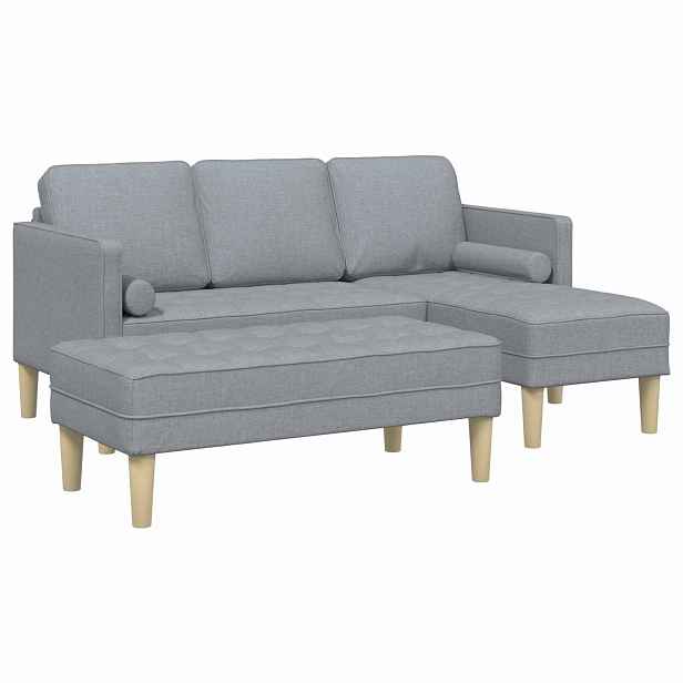vidaXL Set pohovek 2 ks Světle šedá Polyester