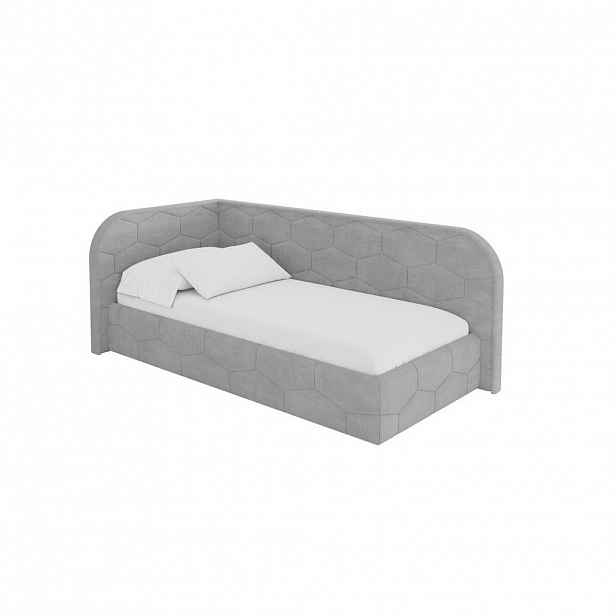 ALTDECOR JEDNOLŮŽKOVÁ POSTEL pro mládež s úložným prostorem, vpravo - JAXY 100x200 šedá