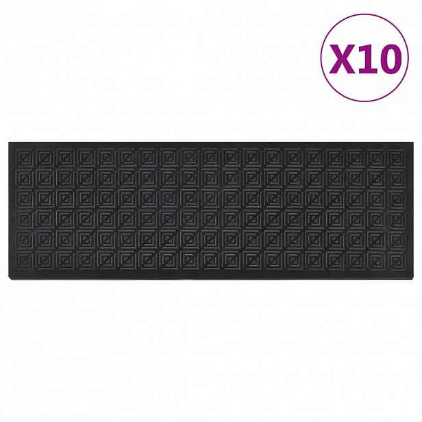vidaXL Nášlapy na schody 10 ks 25 x 75 cm guma