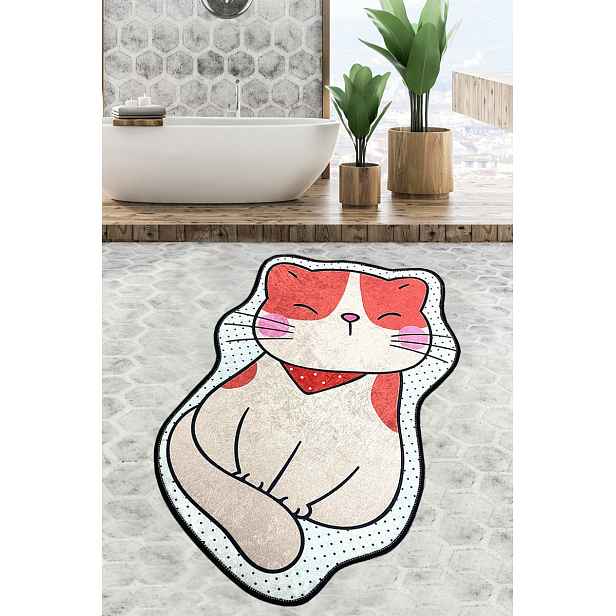 L'essentiel Koupelnový kobereček Katze 80 x 100 cm béžovo-červený