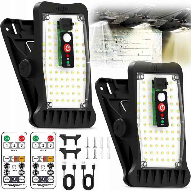Solární Lampa Nástěnná Led Lampa S Pohybovým Senzorem Voděodolná 3 Teploty Barev