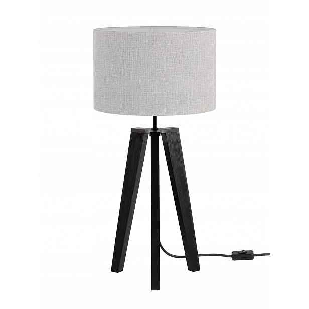 Stolní lampa Paco Home Madera Set – černo-šedá lampa na trojnožce E27