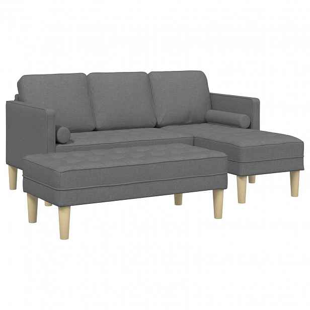 vidaXL Set pohovek 2 ks Tmavě šedá Polyester