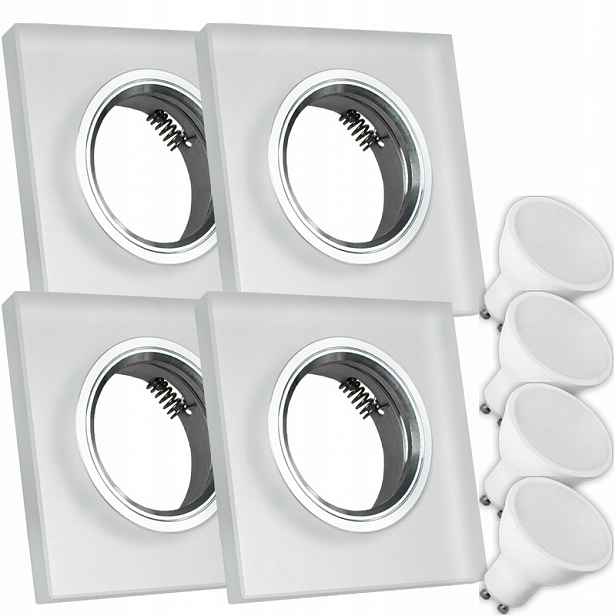 4X Skleněná Lampička Moderní Kulaté Stropní Svítidlo Kolo Silné Sklo Námraza Led Žárovka 5W