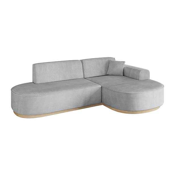 ALTDECOR ROHOVÁ SEDAČKA s otomanem, pravá MARI-L1-v1 243x171x83 Šedá Manšestr