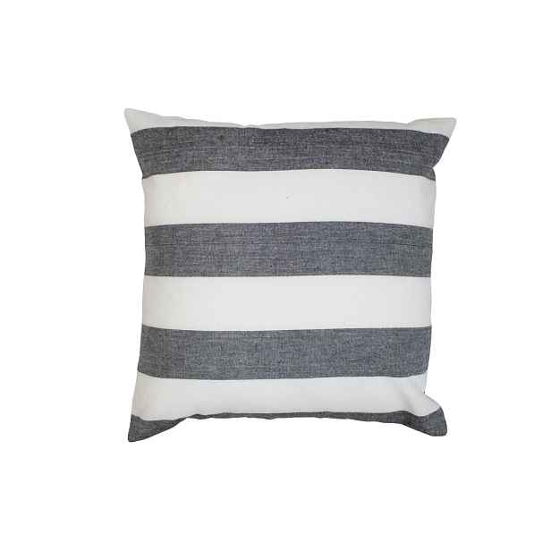 Černo-bílý bavlněný pruhovaný polštář Chambray  - 40*40*10cm Mars & More