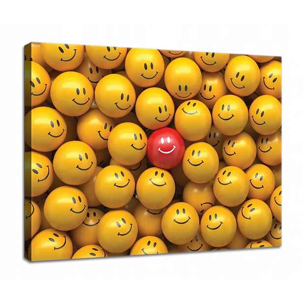 Obraz Na Plátně Canvas 80x60 Kuličky Úsměv Emoty