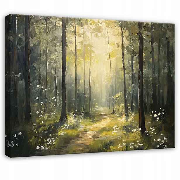 Obraz Zelený Les Lesní Krajina Do Předsíně Kanceláře Moderní 100x70