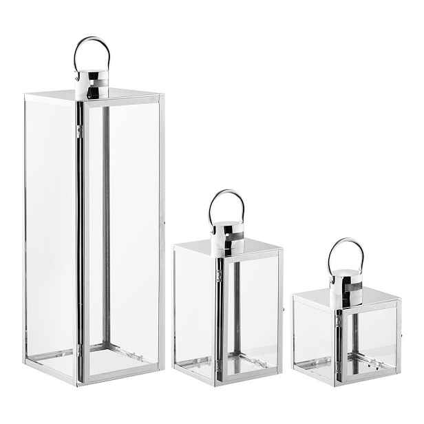 Skleněná lucerna 3 ks (výška 60 cm) Pota – House Nordic