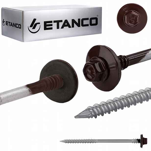 Šrouby do sendvičové desky 140 mm Ral 8017 100s pro dřevo betonu Etanco Gtrw