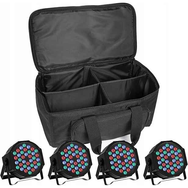 4x Led reflektor Rgb 36 Led DMX 7CH Ovladač taška pro osvětlení Dj Par