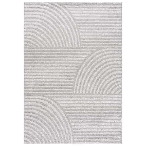 Koberec do obývacího pokoje béžový 80x150 cm, geometrické oblouky, moderní, měkký